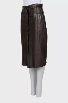Brown leather skirt
