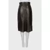 Brown leather skirt