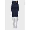 Denim pencil skirt with tag