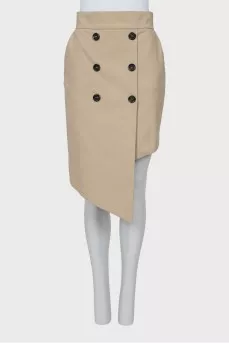 Skirt with pockets decorated with buttons