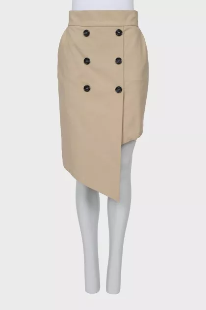 Skirt with pockets decorated with buttons