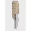 Skirt with pockets decorated with buttons