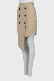 Skirt with pockets decorated with buttons