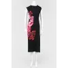 Satin dress with floral print