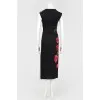 Satin dress with floral print