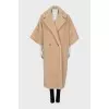 Wool fur coat with button fastening