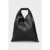 Black leather shopper