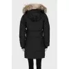 Down jacket decorated with natural fur