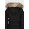 Down jacket decorated with natural fur