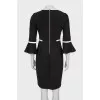 Dress with frills on the sleeves in black