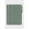 Leather wallet with weave
