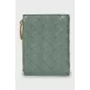 Leather wallet with weave