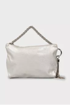 Leather bag decorated with tassel