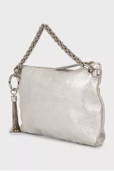 Leather bag decorated with tassel