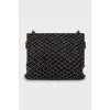 Mini black bag decorated with rhinestones
