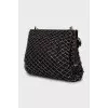 Mini black bag decorated with rhinestones
