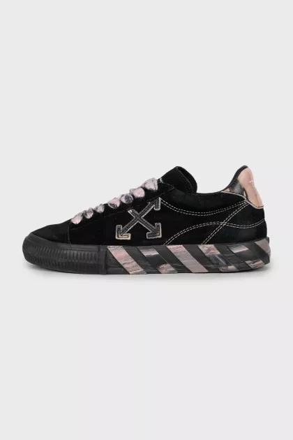 Suede sneakers with brand logo