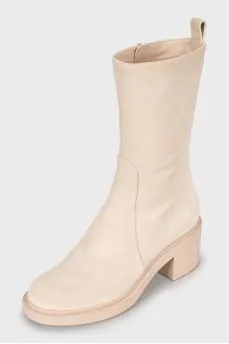 Beige suede boots