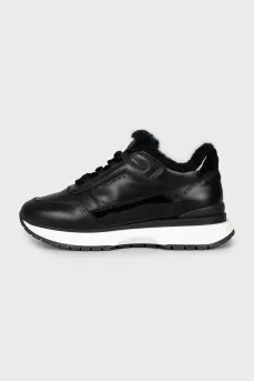 Insulated leather sneakers