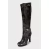 Leather boots with perforation