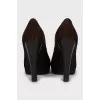 Brown suede open toe shoes