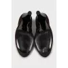 Brown suede open toe shoes