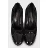 Suede shoes with leather inserts