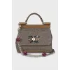 Mini Sicily bag decorated with rhinestones