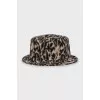 Panama hat made of wool with animal print