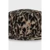 Panama hat made of wool with animal print
