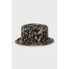 Panama hat made of wool with animal print