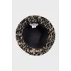 Panama hat made of wool with animal print