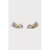 Earrings with brand logo decorated with crystals