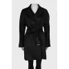 Wool coat with belt