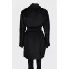 Wool coat with belt