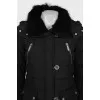 Black down jacket with massive buttons