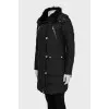 Black down jacket with massive buttons