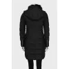 Black down jacket with massive buttons