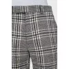 Checkered straight leg trousers with tag