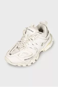 Track sneakers in white