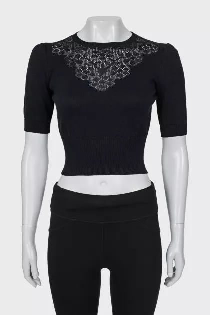 Cropped fitted jumper