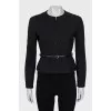 Black jacket with belt