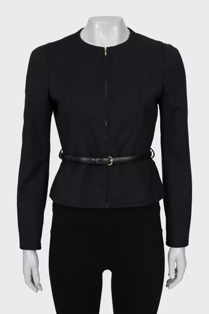 Black jacket with belt