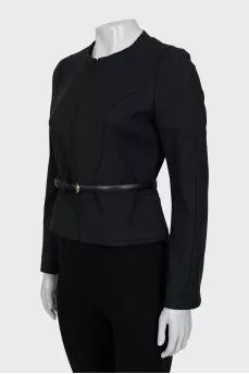 Black jacket with belt
