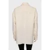 Shirt with patch knitted pocket