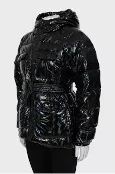 Black down jacket with tag