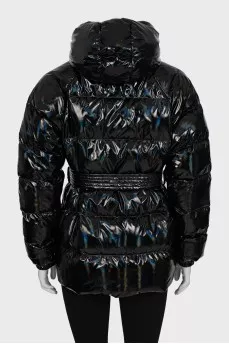 Black down jacket with tag