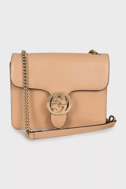 Beige leather bag