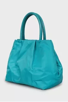 Blue textile bag