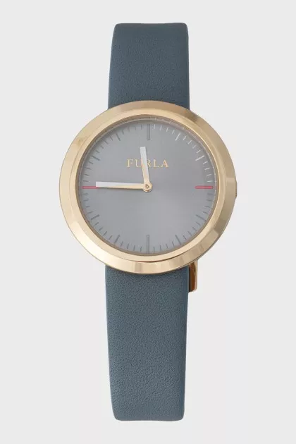Watch on leather strap